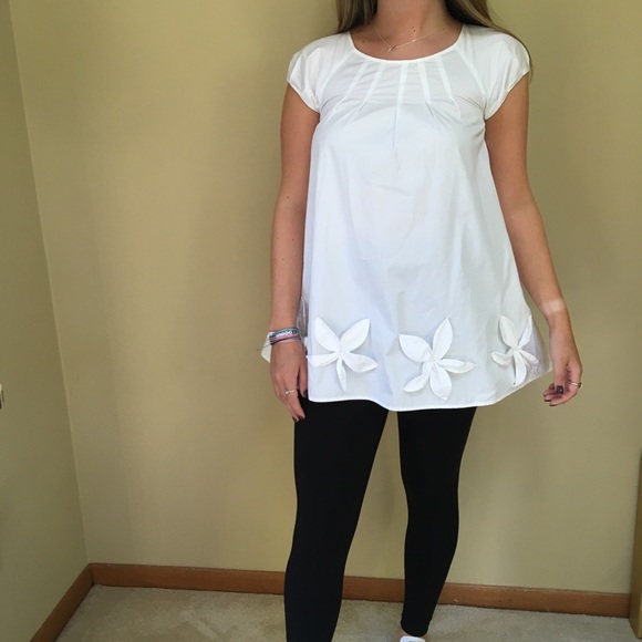 Vintage DKNY White cotton Trapeze Top Size 4 - Picture 5 of 5